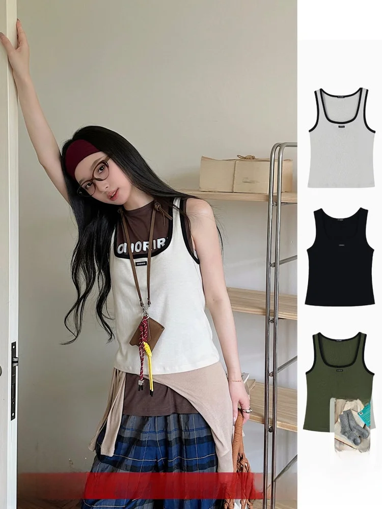 

Жилет с квадратным воротником в стиле ретро, бренд DEARSOCUTE, магазин ручной работы, хлопок, прямой крой, чистый цвет