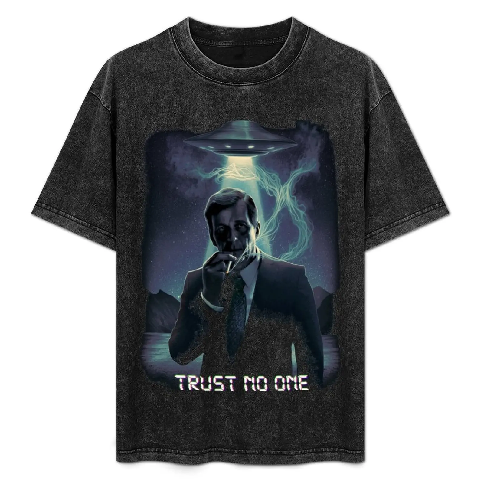 

Trust no one - Cigarette Smoking Man T-Shirt Breathable Basic Cotton T-Shirt