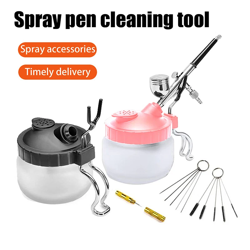 

Advanced Cleaning Gear for Airbrush, Includes Brush, Spray Tools, and Waste Liquid Container.