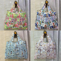 Snoopy Grocery Bags Reusable Cartoon Cute Large Washable Shopping Bags Foldable Eco-Friendly Reusable Heavy-Duty Pocket Handbags