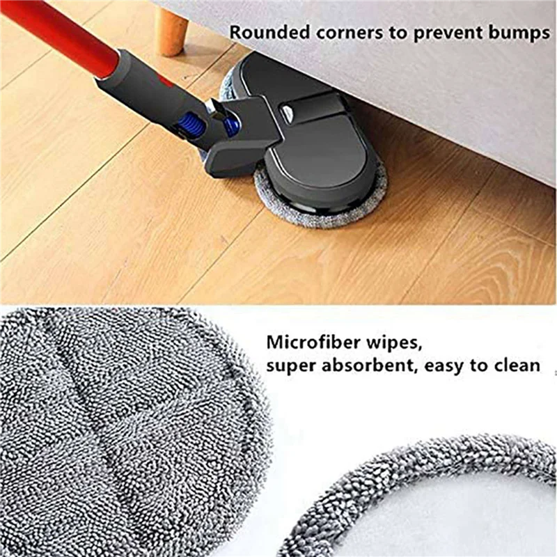 

【Must-Haves】2X Electric Cleaning Mop Head For Dyson V8 V10 V11 Cordless Vacuum Cleaner Wet & Dry Mop Cleaning Head With Water Ta