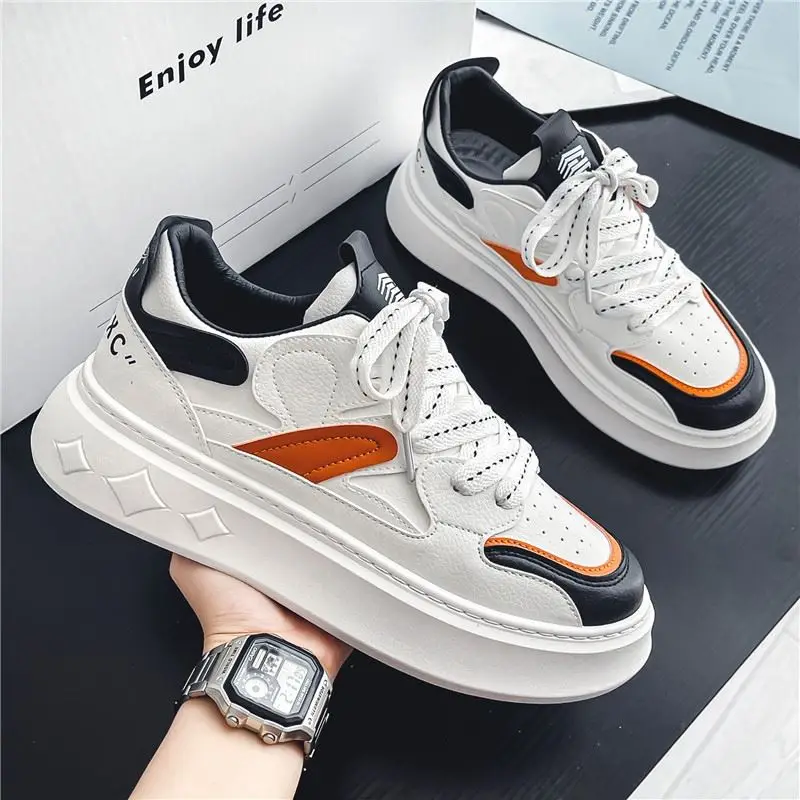 

Men's Low-Top Casual Shoes Spring Trendy Versatile Thick Bottom Heightening White Sneakers Student Sports Shoes Fashionable