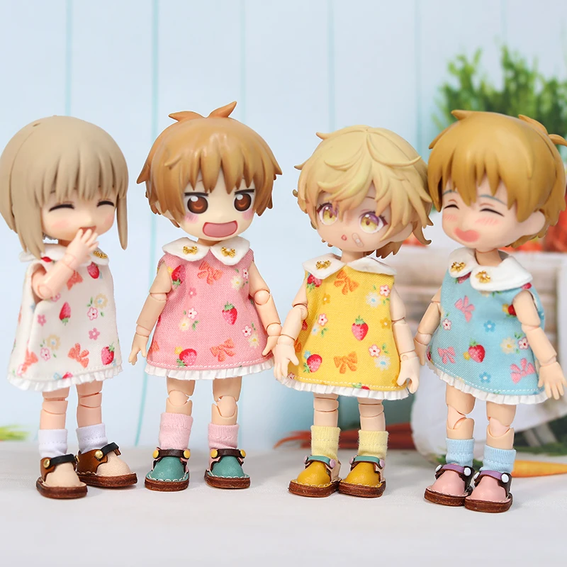 OB11 Doll Clothing Accessories Strawberry Hair Band Four Piece Set OBITSU11 Clothing 1/12 GSC Molly Solid Wearable Set