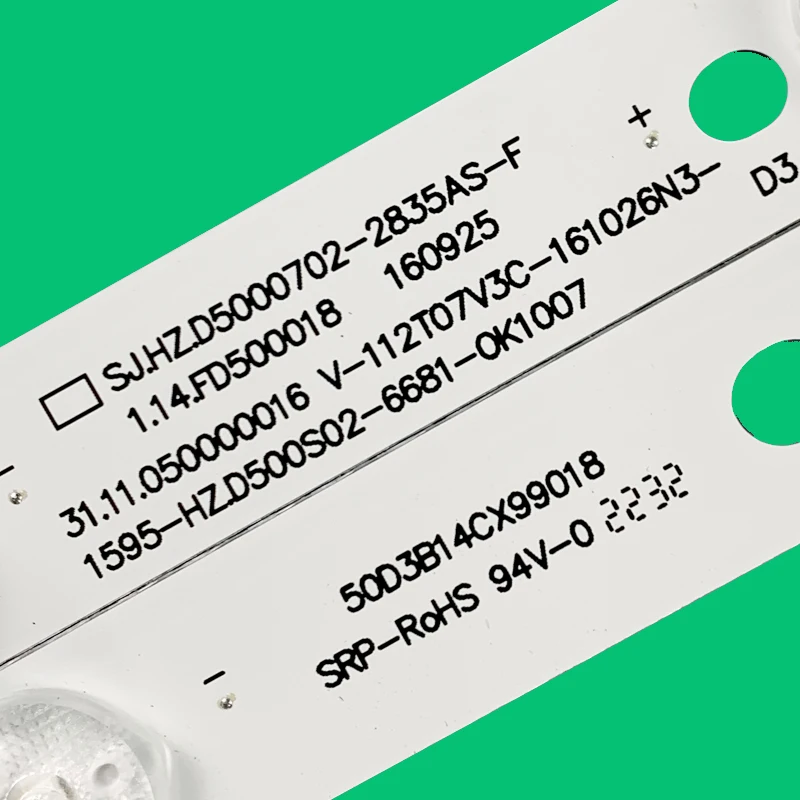 5PCS 14LEDs 3V 990mm For 50" TV SJ.HZ.D5000702-2835AS-F 50D3B14CX99018