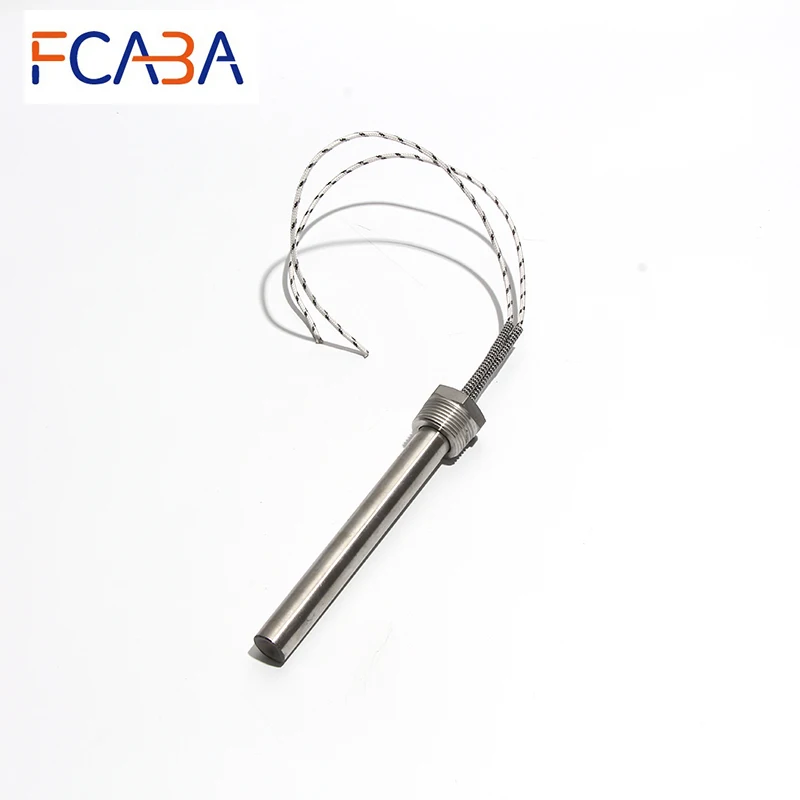 FCABA 304 Stainless Steel Threaded Single End Heating Tube Cartridge Heater 16x250mm 1500W 220V/110V/380V DN20 (25mm)
