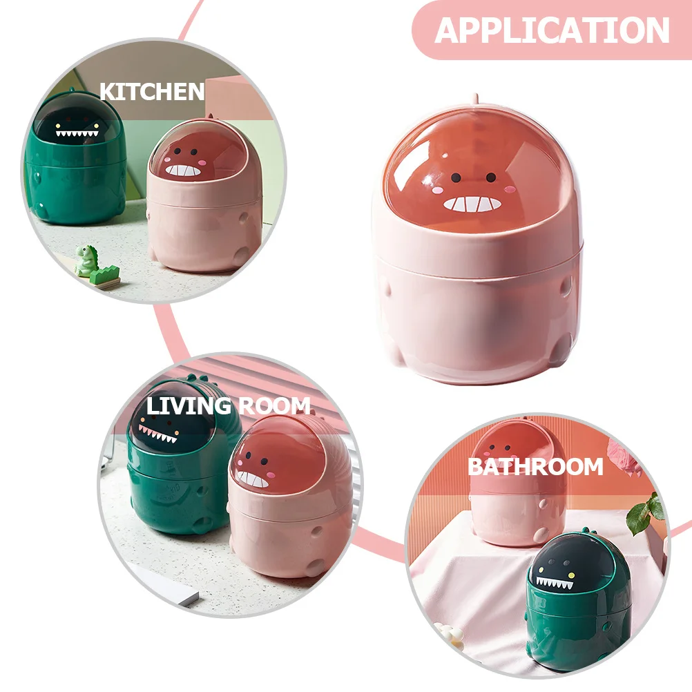 

Mini Flip-Top Trash Can Small Desktop Garbage Bin Covered Table Storage PP Material Household Waste Container Convenient
