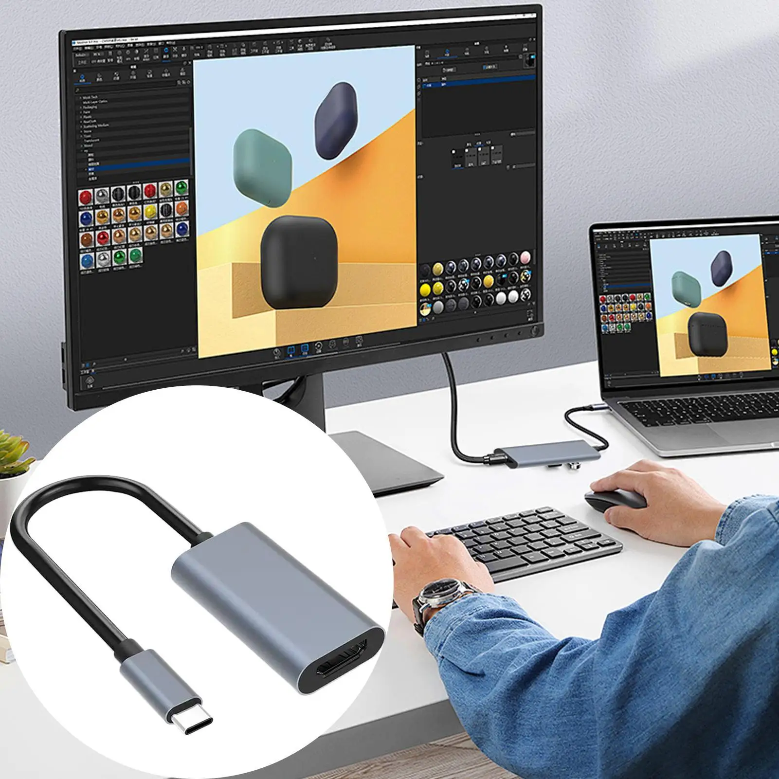 Display Cable To HDTV 4K30HZ Type-C Phone Computer HDTV Cable High Definition For Television Laptop Business Video Audio