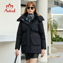 Astrid 2022 New Women's Mid-length Cotton Coats Outerwear style Waterproof Parkas Windproof Clothes Women's Jacket  ZR-20224