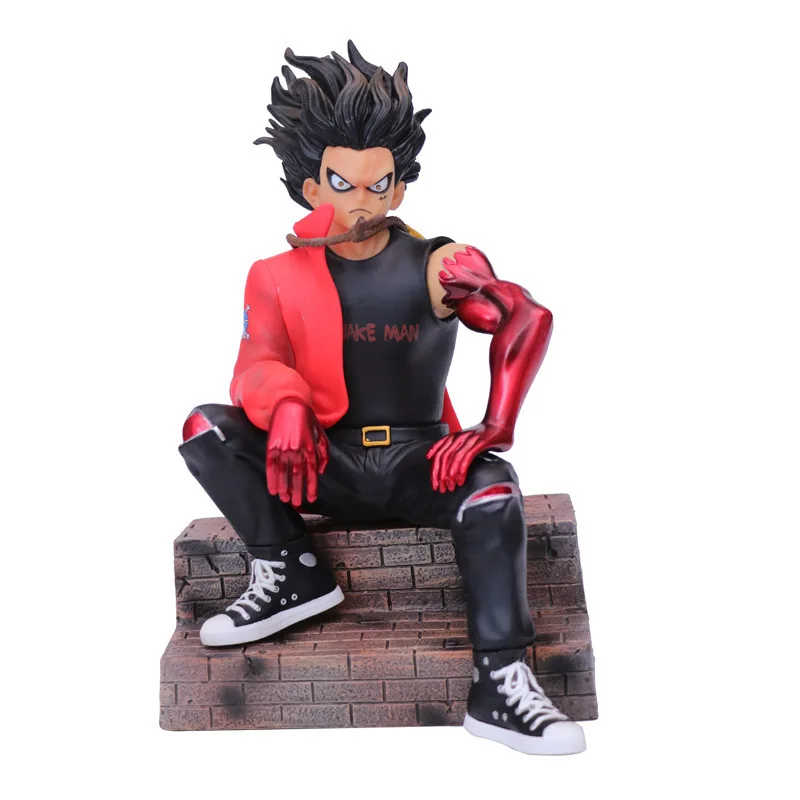 One Piece Anime Action Figure, Tide Brand, Position assise, Salle Man Luffy, Modèle de collection en PVC, Ornements Jouets Cadeaux, 22cm