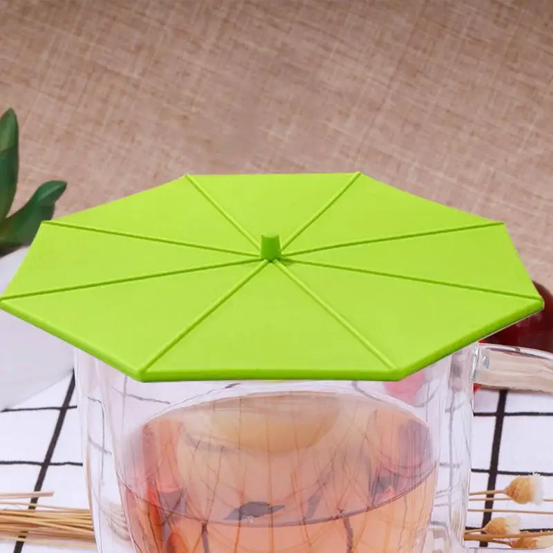 Umbrella Design Cup Cover Reusable Silicone Drink Coffee Mug Lids To Keep Drink Warm Or Cold For Tea Pots Coffee Tea Accessories