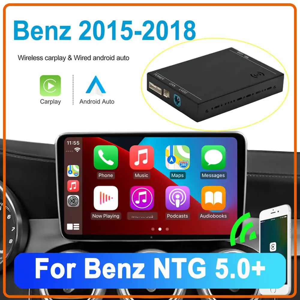 For Mercedes Benz A B C V GLA GLC GLS CLA Class 2015-2018 wireless carplay interface box with NTG 5.0+ System