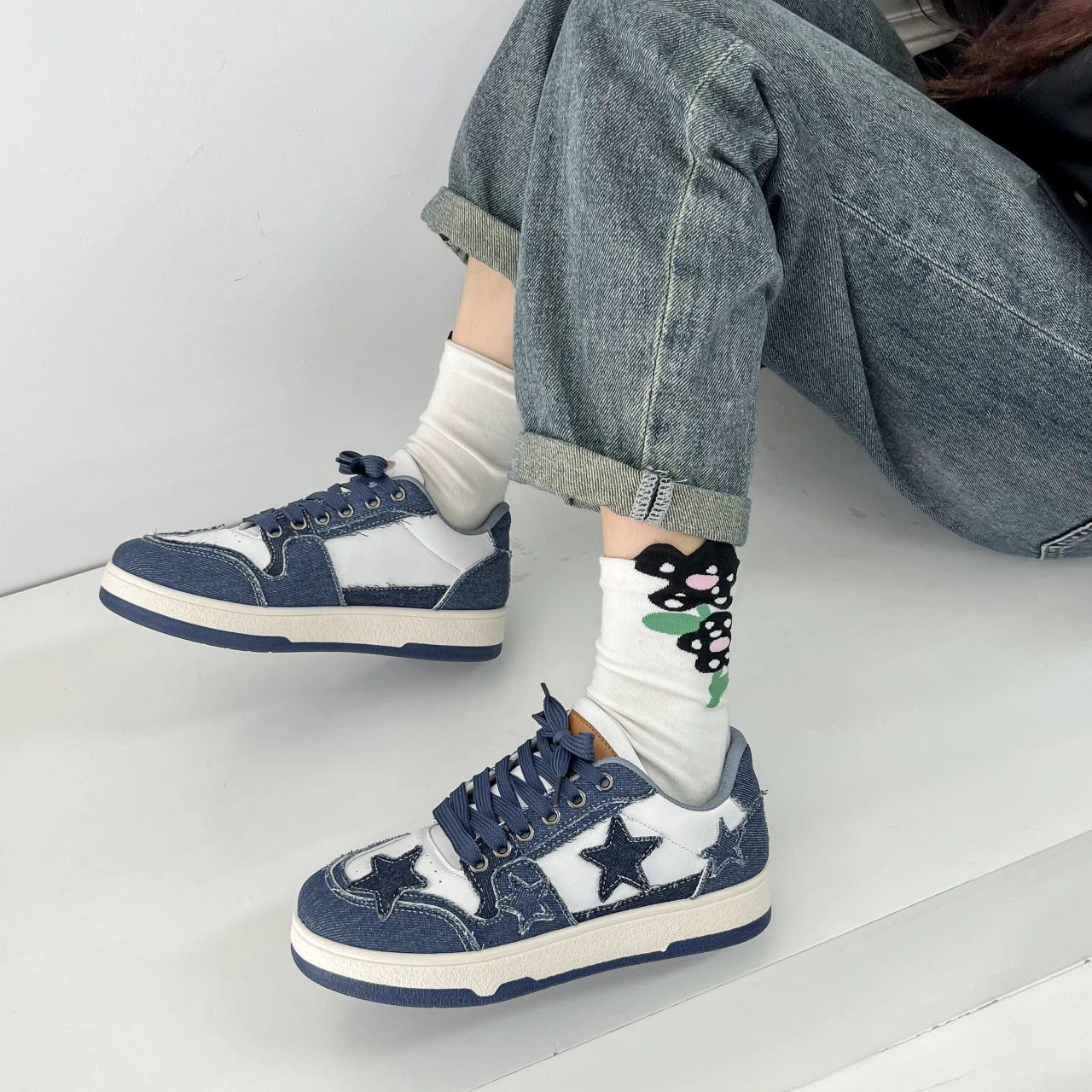 Women Casual Walking Shoes Female Sports footwear PU Leather Thick Soled Comfortable Non-slip Outdoor Fashion Board Sneakers