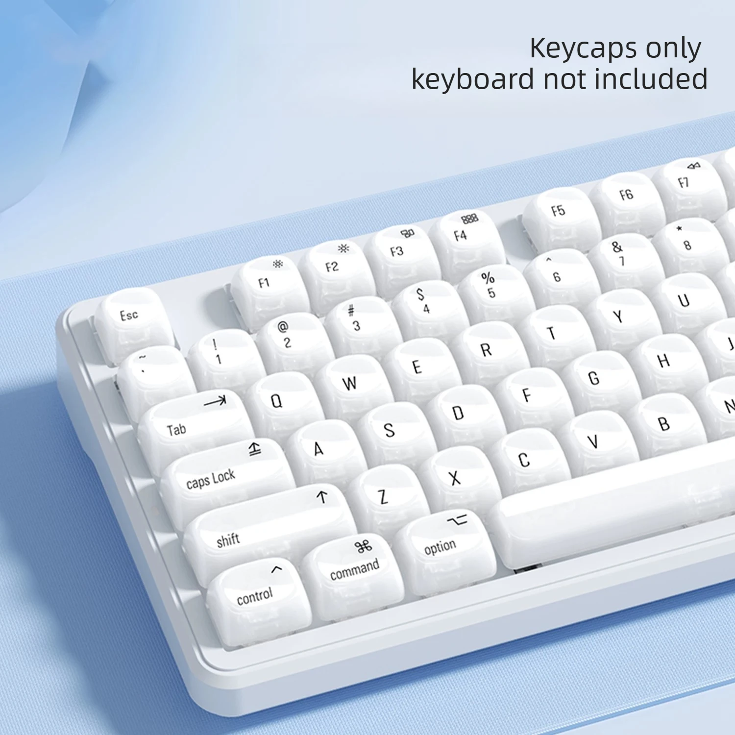 Imitation Ceramic PC Keycaps MOA  Apple Style Keycap Full Set for MX Switch 61/68/75/87/104/108 Layout Mechanical Keyboard