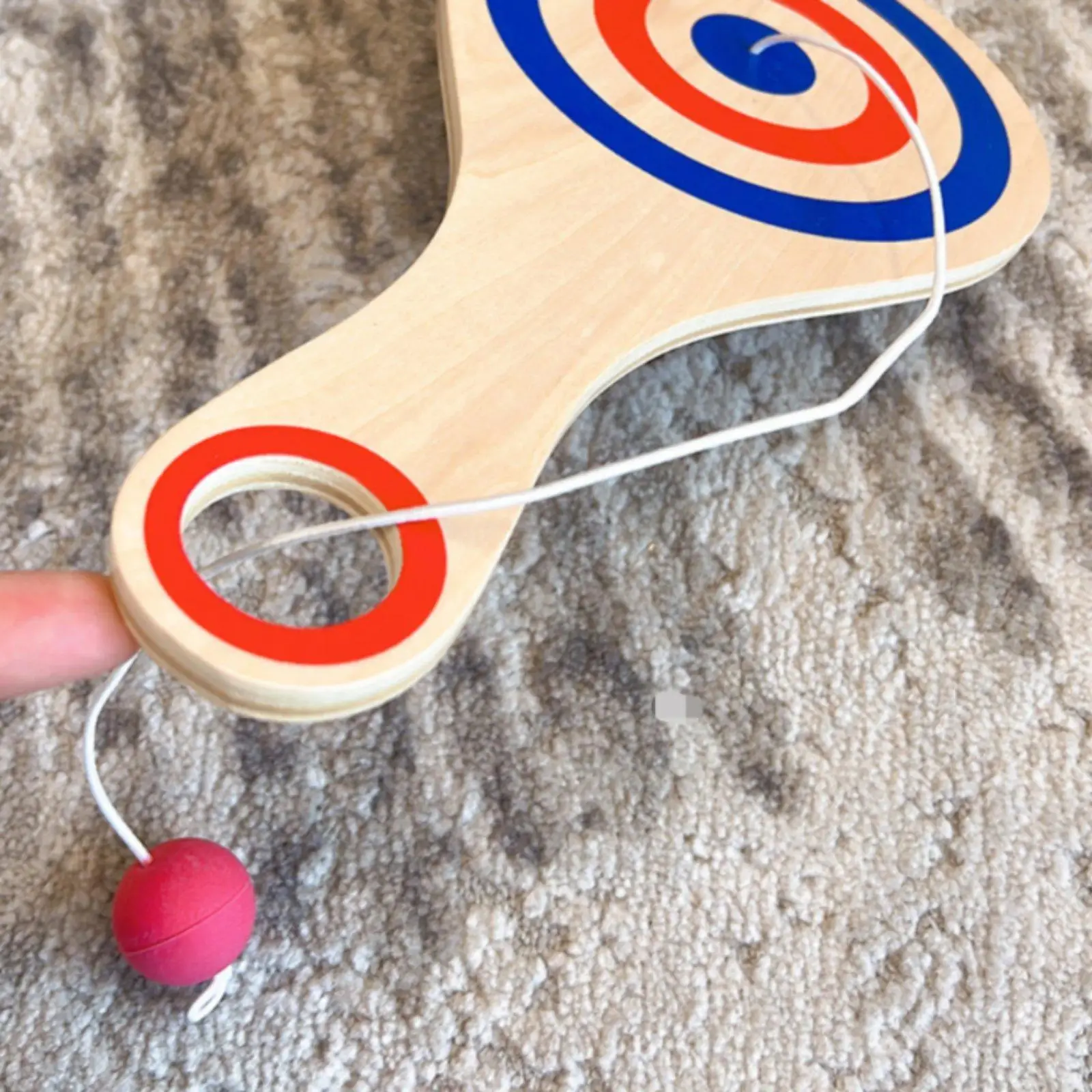 Wooden Kids Skill Ball Catch Game Toy for Hand Eye Coordination Training Interactive Paddle Ball for Children Party Activity