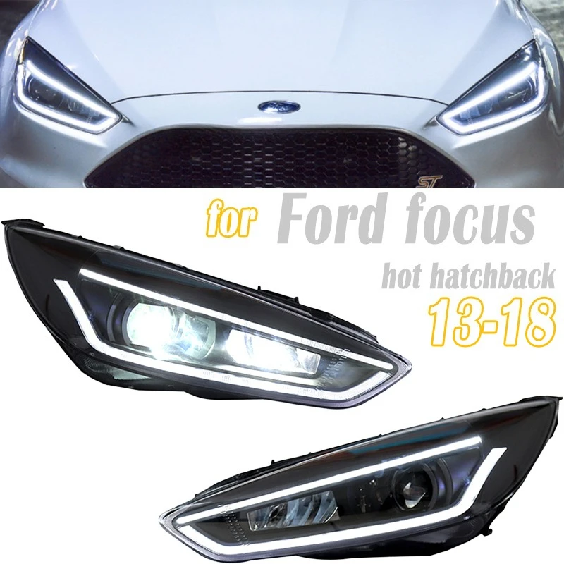 

LED Headlight Assembly for Ford Focus 2015-2018 Plug Play Full LED Upgrade Head Lamps hot hatch Lighting upgrade