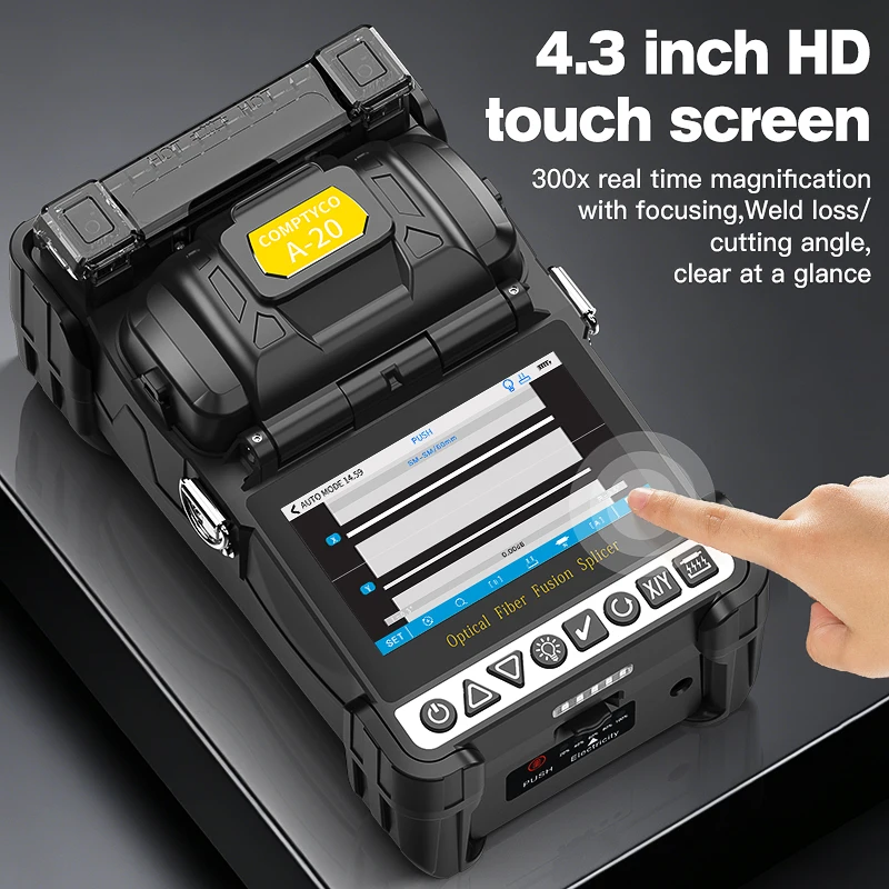 COMPTYCO A-20/L-80C/L-70C Optical Fiber Fusion Splicer Touch Screen Multilingual FTTH Six Motor Mini Fiber Optic Fusion Machine
