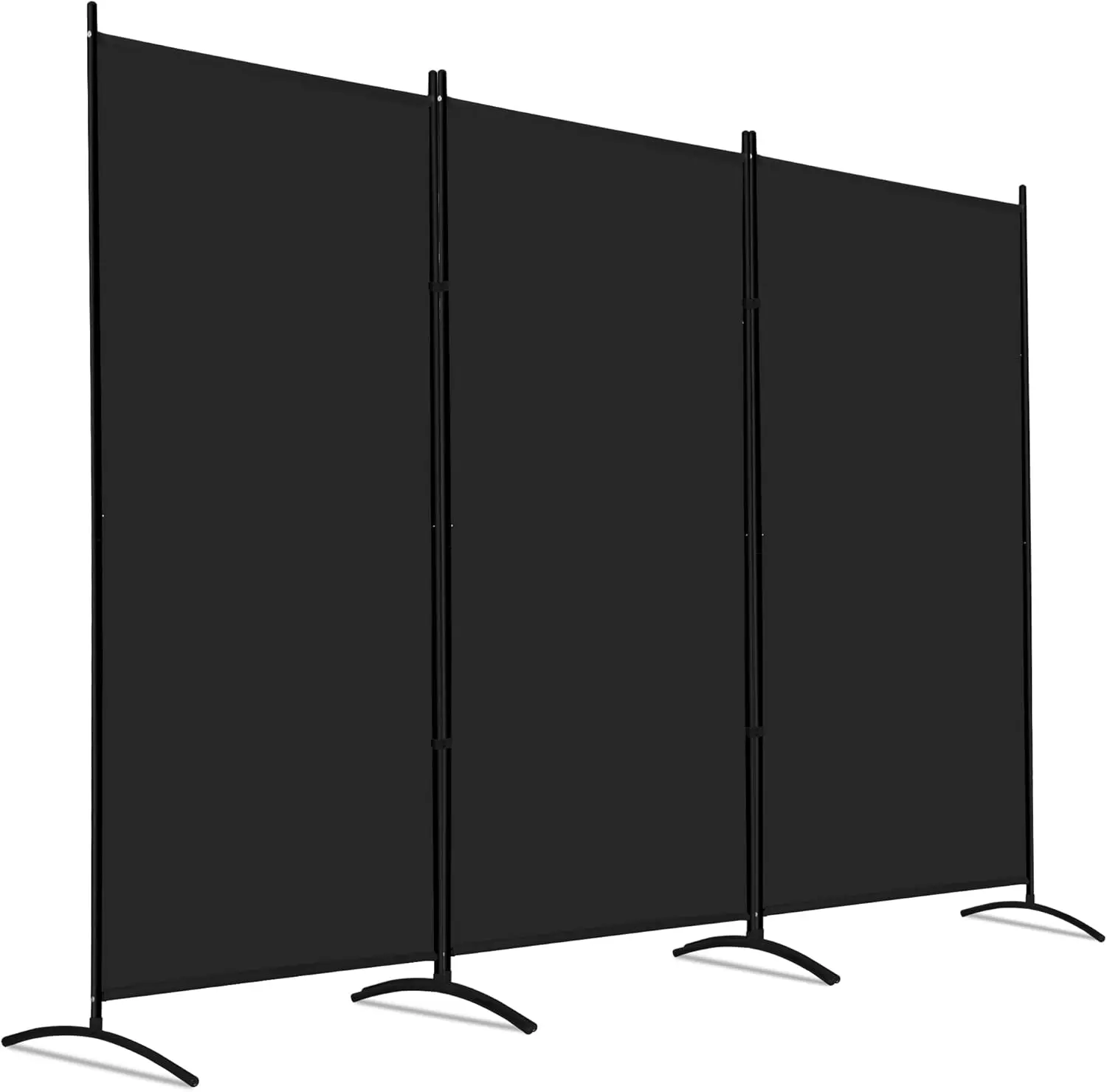 

3 Panel Room Divider, Folding Privacy Screens for Room Separator, 101" W X 72" H, Freestanding Room Partition, Black