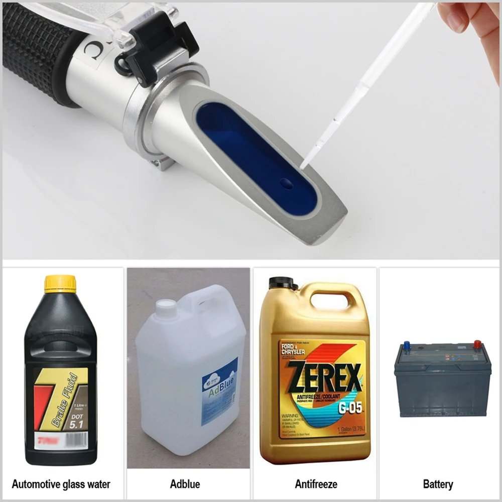 SYXLIF 4 in 1 Car Antifreez Refractometer Freezing Point Meter Refractometer Vehicle Urea Tester Glycol Battery Antifreeze Meter