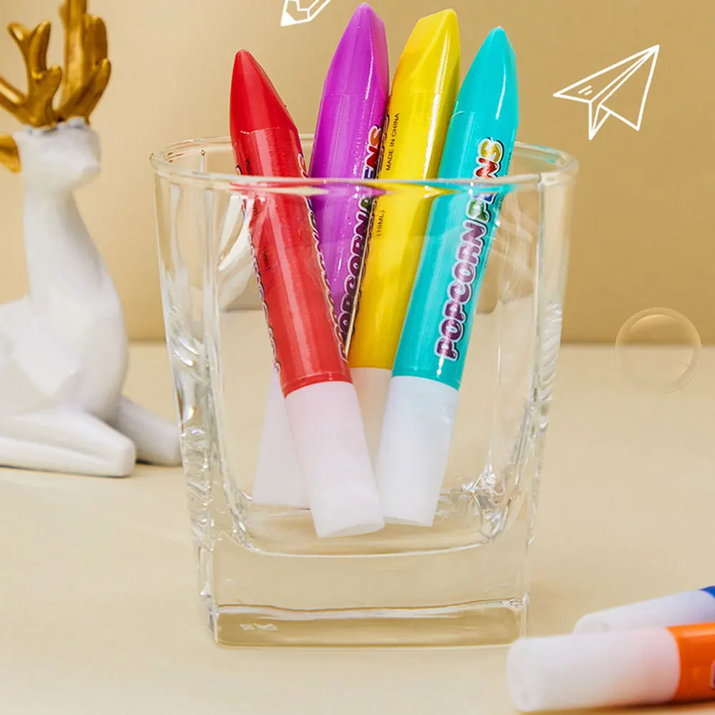 

6pcs Bubble Popcorn Pens Smooth Writing Colorful Marking Drawing Pens For School Office Home Diy Supplies Portable Painting Tool