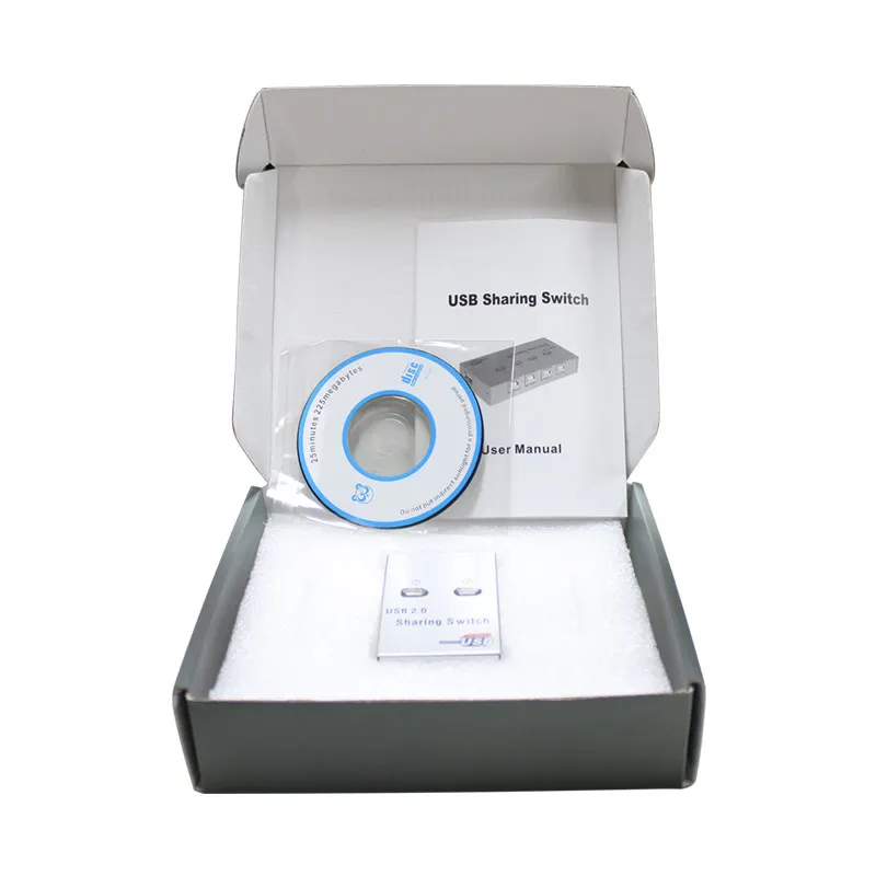 AMS-S2P1-J USB2.0 Printer Switch Switcher Sharing Device 2 in 1 out Printer Adapter For PC Laptop 2 in 1 Printer Converter