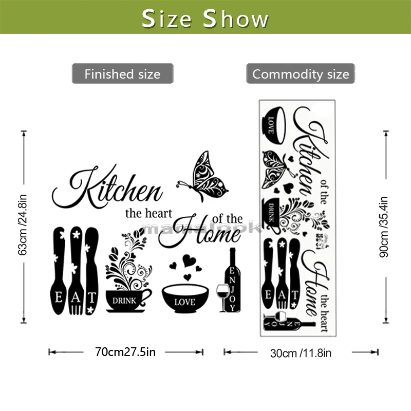 Knife and Fork Wall Sticker Kitchen Decorative Wall Sticker Self-Adhesive Wall Sticker