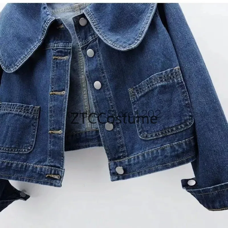 Cosplay Denim Jacket Women Long Sleeve Casual Short Coat Female Jeans Jacket Outerwear Spring Autumn Jaqueta Feminina view 6