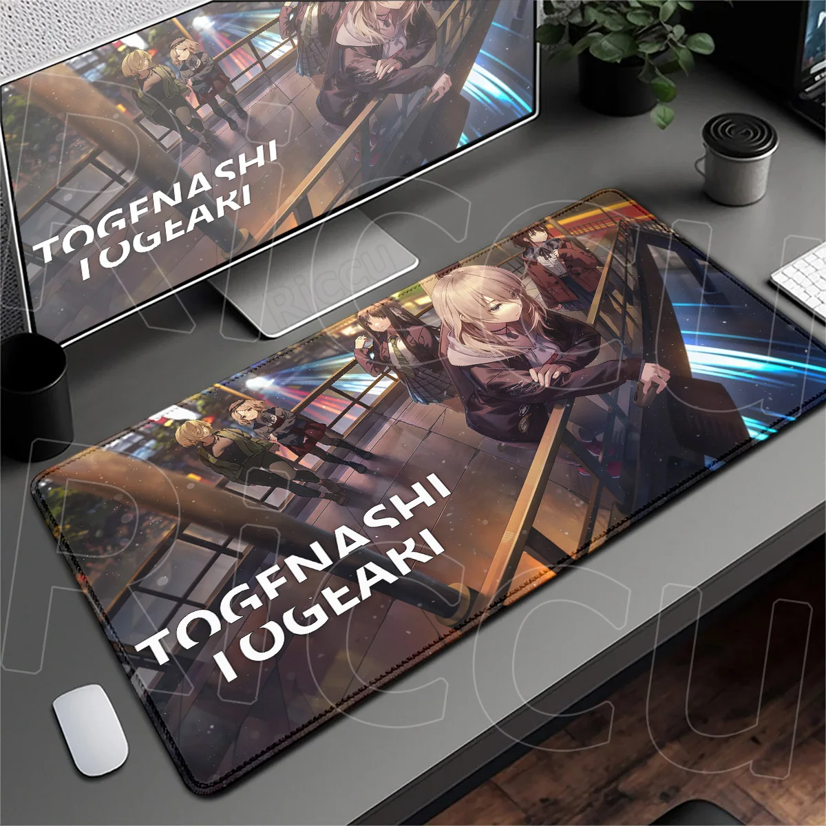Laptop Gaming Accessories Large Girls Band Cry Togenashi Togeari Anime Mouse Pad Locking Edge Natural Rubber Mouse Mat 900x400mm