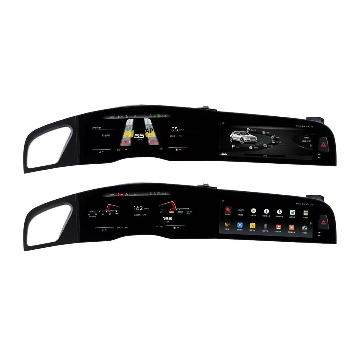 

Dual 12.3 Inch Instrument Cluster & Navigation Carplay Screen with Original Host Retained for A4L 2009-2016