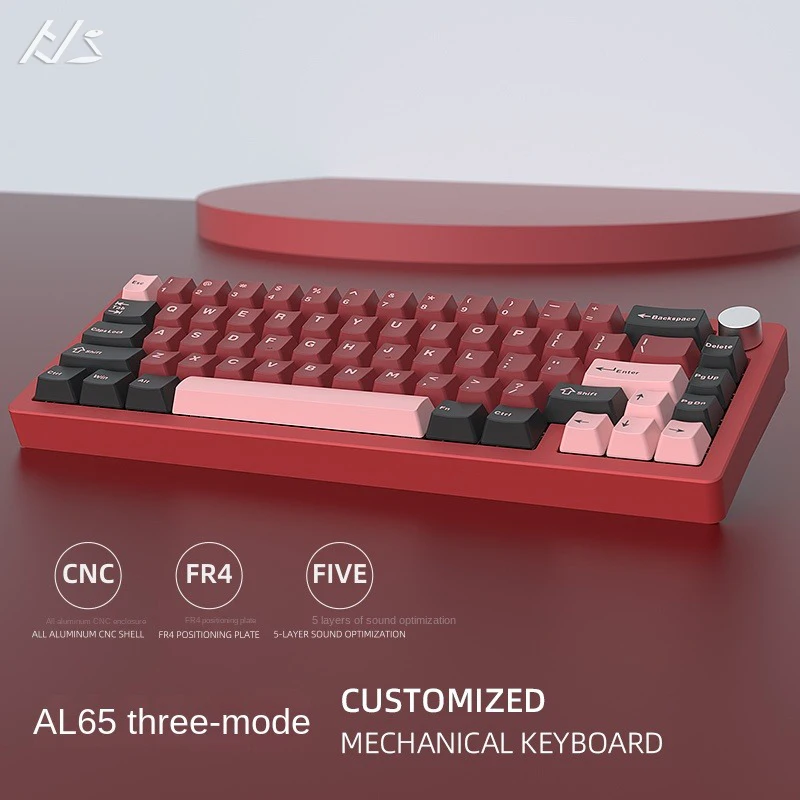 

HJS AL65 VS R65 механическая клавиатура 66 клавиш 2,4G Беспроводная/Проводная стандартная игровая клавиатура Hot Swap RGB