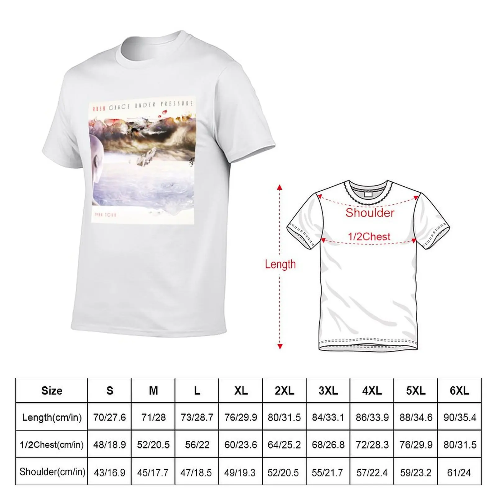 Rush Grace Under Pressure 1984 Tour T-Shirt t shirts for man graphic tees t shirt for man T-Shirt