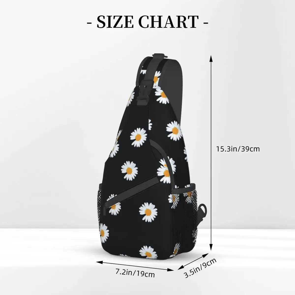 Daisy Flowers Small Sling Bag Chest Crossbody Shoulder Backpack Outdoor Hiking Daypacks Pattern Bag