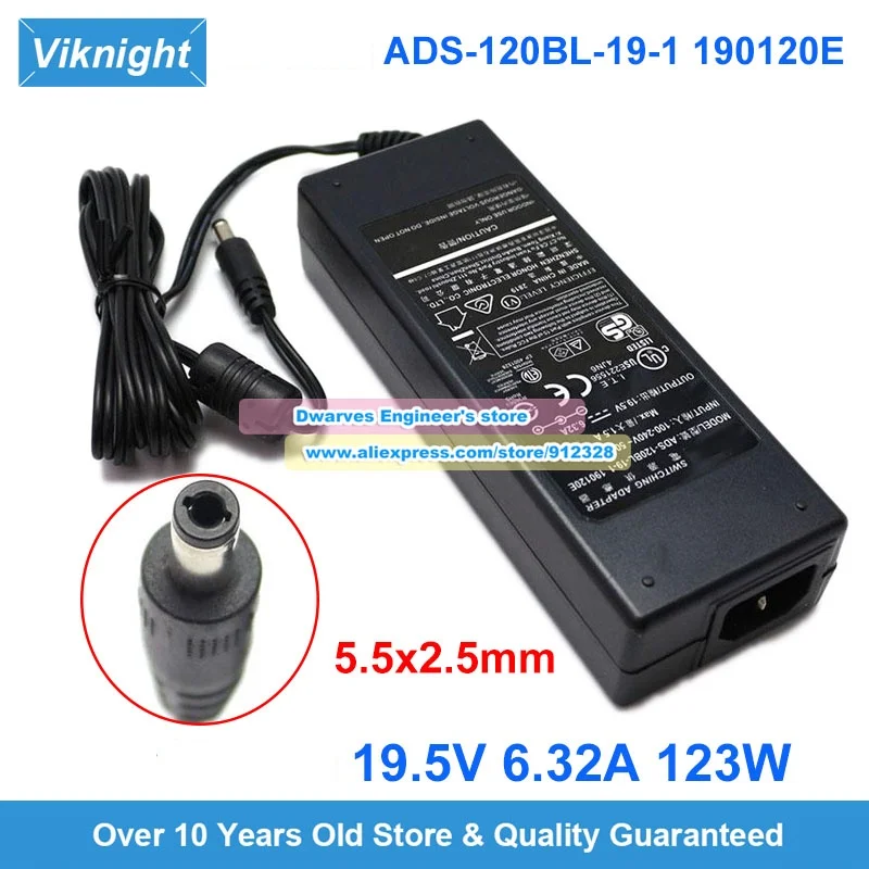 Genuine ADS-120BL-19-1 190120E Switching Adapter 19.5V 6.32A 123W for Hoioto Power Supply 5.5x2.5mm