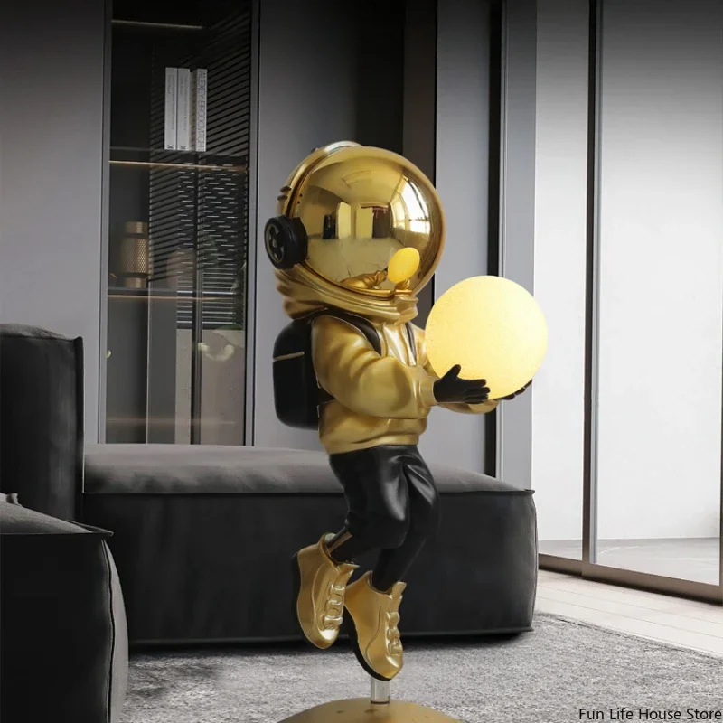 

80cm New Space Astronaut Floor Ornaments, Living Room TV Cabinet Sofa Ornaments, Light Luxury Home Relocation Gift