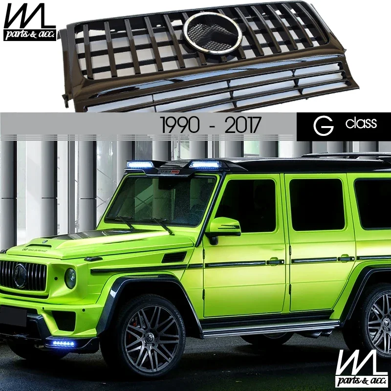

W463 GT Grill, черная передняя решетка Panamericana для Mercedes Benz G Class G Wagon W463 1990-2017 G350 G450 G550 и G55 G65 AMG