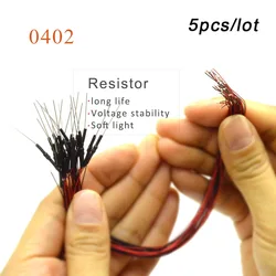 5pcs 0402 Microm SMD Led 12V Model Train HO N OO Scale Pre-soldered Micro Litz Wired LED Leads Wires 20cm DIY Model Making