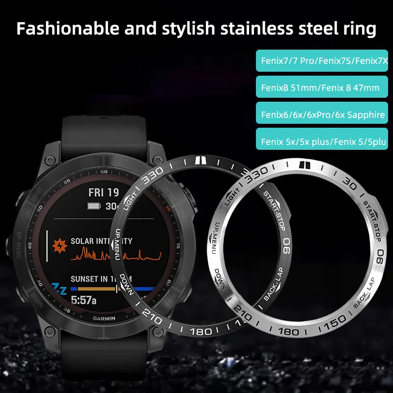 Metal Cover Ring For Garmin Fenix 8 Fenix7 7X Pro  6X 6 Pro 5 5X Plus Bezel Metal Case Cover protector Anti Scratch Accessories