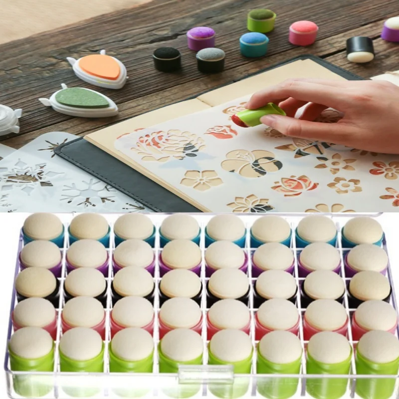 

40Pcs Finger Sponge Daubers Stamping Brush Finger Painting Sponge Craft Drawing Craft Set for Painting Handmade DIY Craft