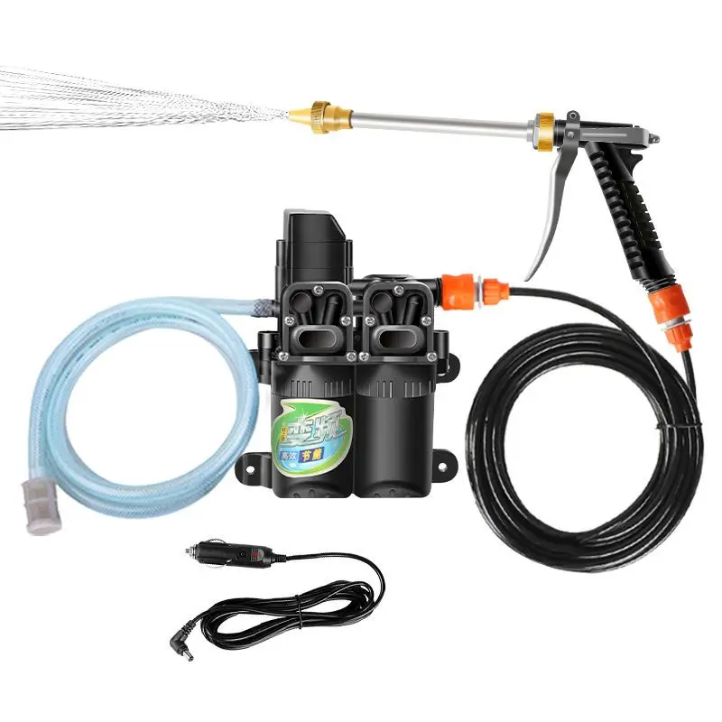 

Автомойка с двойным насосом, 12 В, бытовая, 220 В, щетка для мойки автомобилей высокого давления, водяной пистолет, артефакт для мойки автомобиля