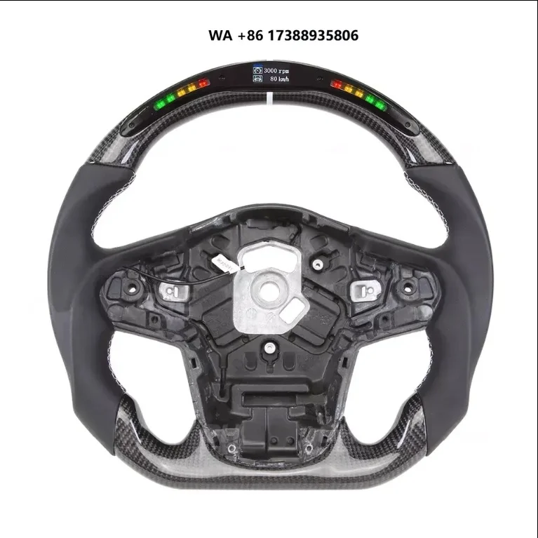 Wholesale Smooth Leather Car Steering Wheel Compatible with GR Supra A90 A91 LED Carbon Fiber Steering Wheel