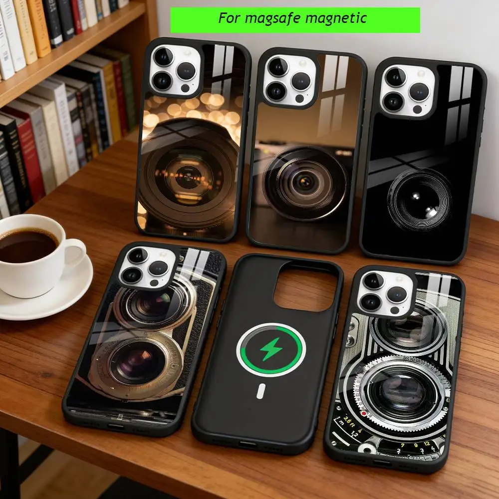 

Fashion classic camera lens Phone Case For iPhone17,16,15,14,13,12,11 Plus,Pro Magnetic with Magsafe Wireless Charging