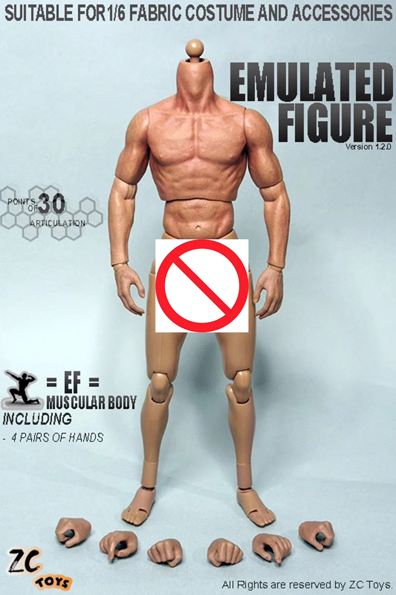 ZCTOYS-Metade emborrachado figura de ação do corpo masculino para fãs, versão colecionável 2.0, alta qualidade, vendas quentes, 1:6