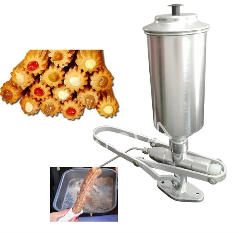 Manual Cream Stuffer Machine Churros Filler Commercial Cream Jam Filling Machine for Kitchens 1.8L Spanish Churro Filling Maker