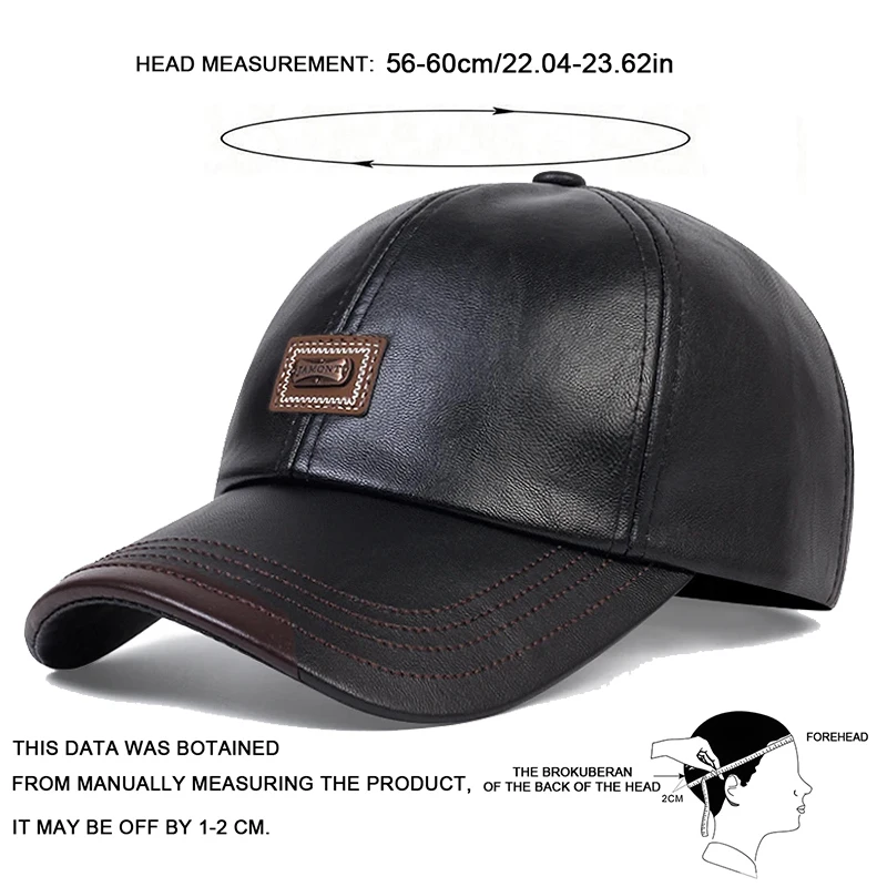Pu Leather Letter Label Baseball Caps Spring and Autumn Outdoor Adjustable Casual Hats Sunscreen Hat image 6