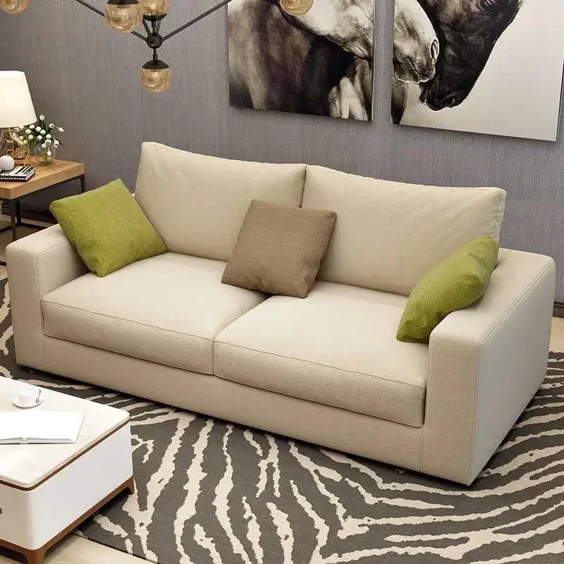 Latex sofa modern simple small apartment 3 people fabric sofa corner combination furniture wholesale