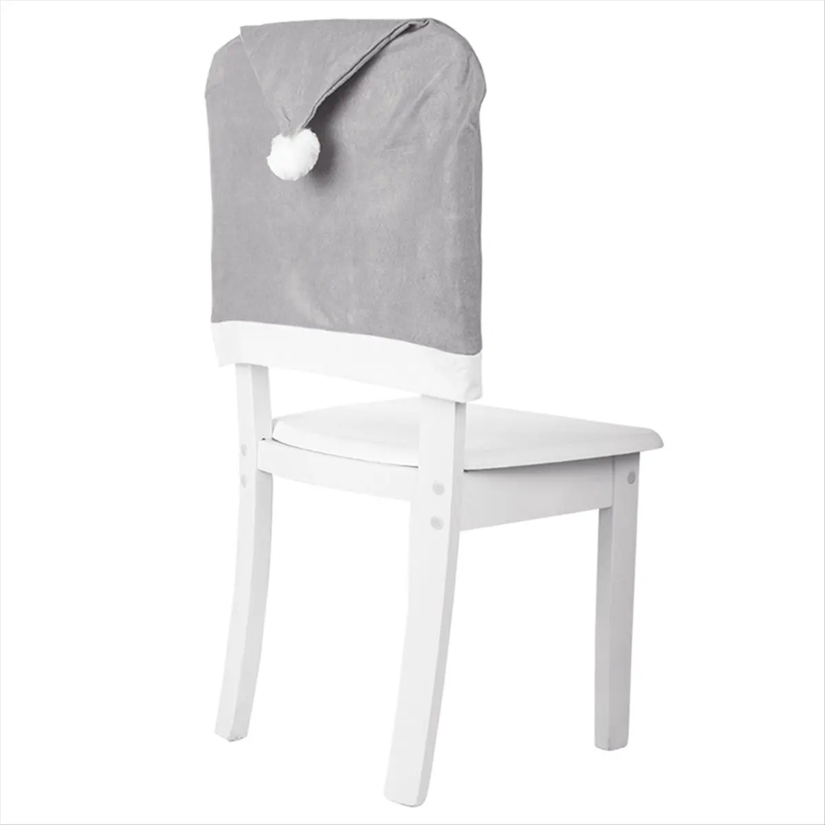 Learned- 4 Pieces Christmas Chair Covers Decor, Santa-Claus Hat Snowflake Chair Xmas Cap, Kitchen Dining Chair Slipcovers Sets