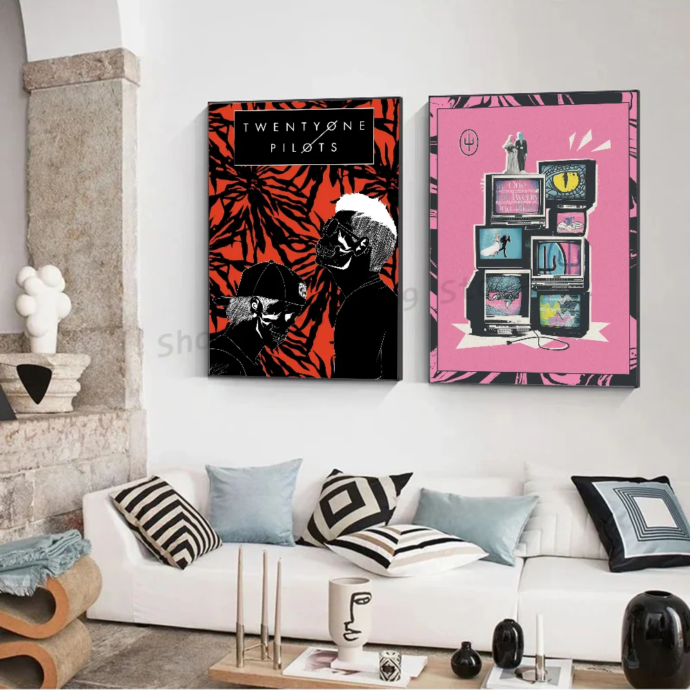 1pc Twenty One Pilots Classic Vintage  Poster Paper Print Home Living Room Bedroom Entrance Bar Cafe Art Painting Decoration