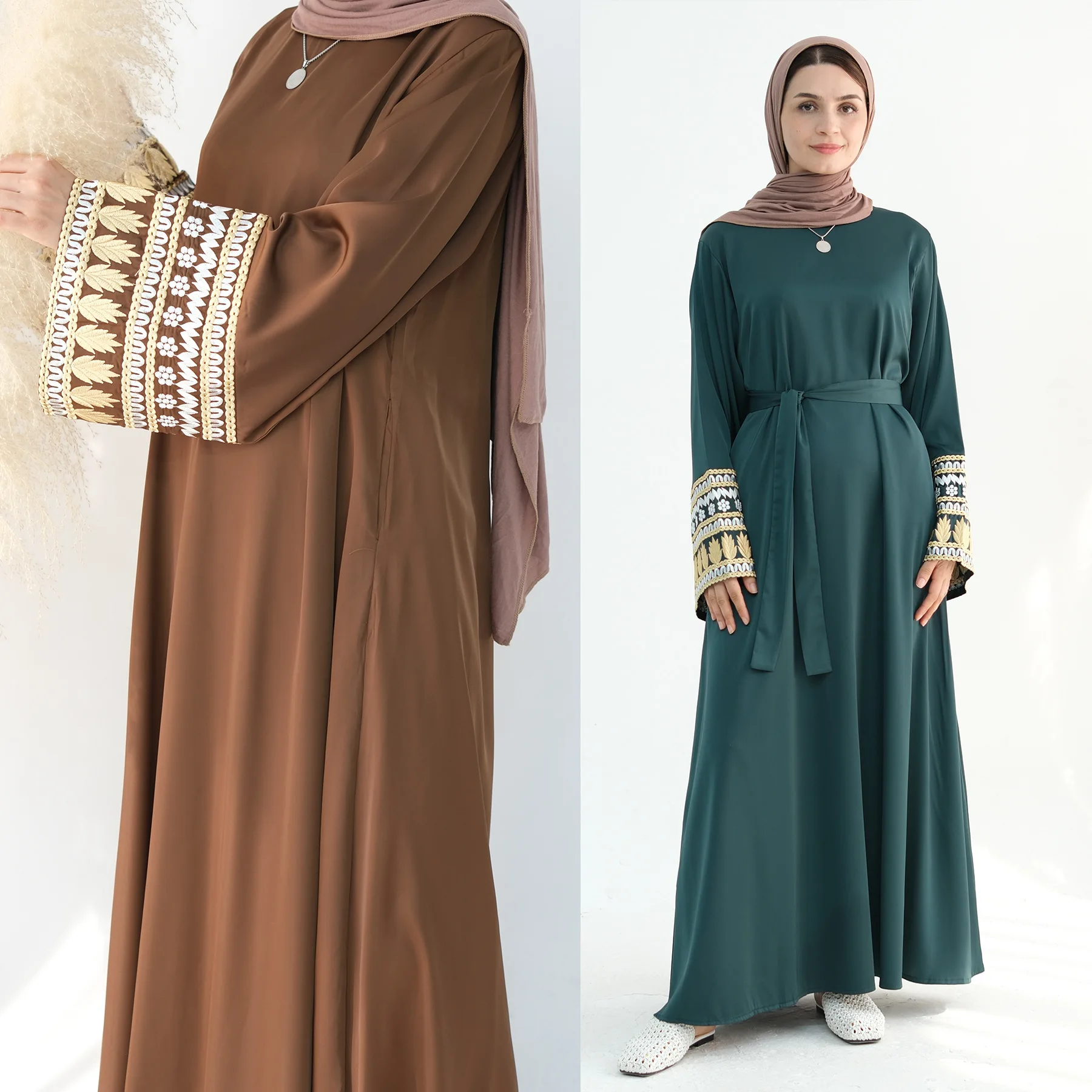 Dubai abaya bordado vestido muçulmano kaftan turquia femme musulmane vestidos árabe robe feminino islam jalabiya eid djellaba ramadan