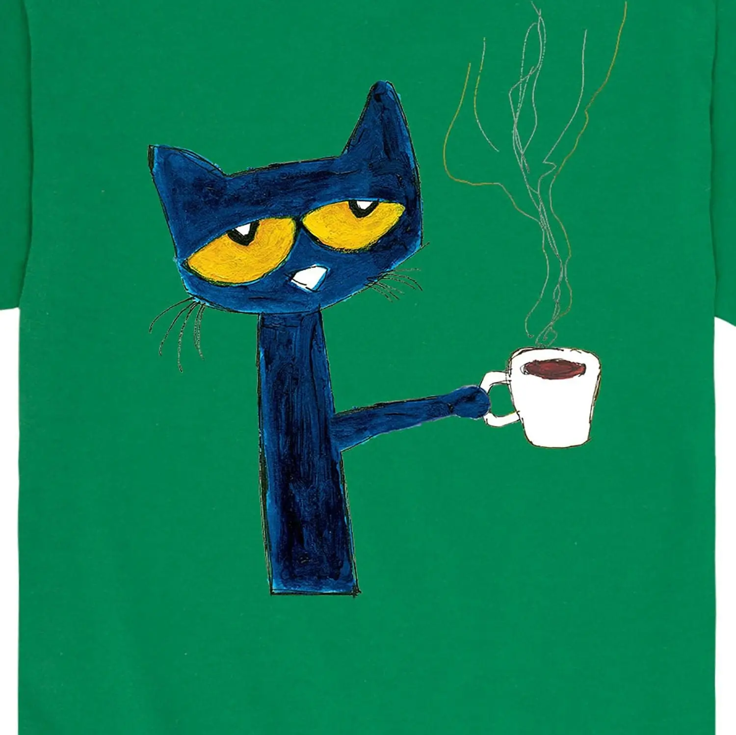 Pete the Cat - Pete with Coffee - Men's Short Sleeve Graphic T-Shirt