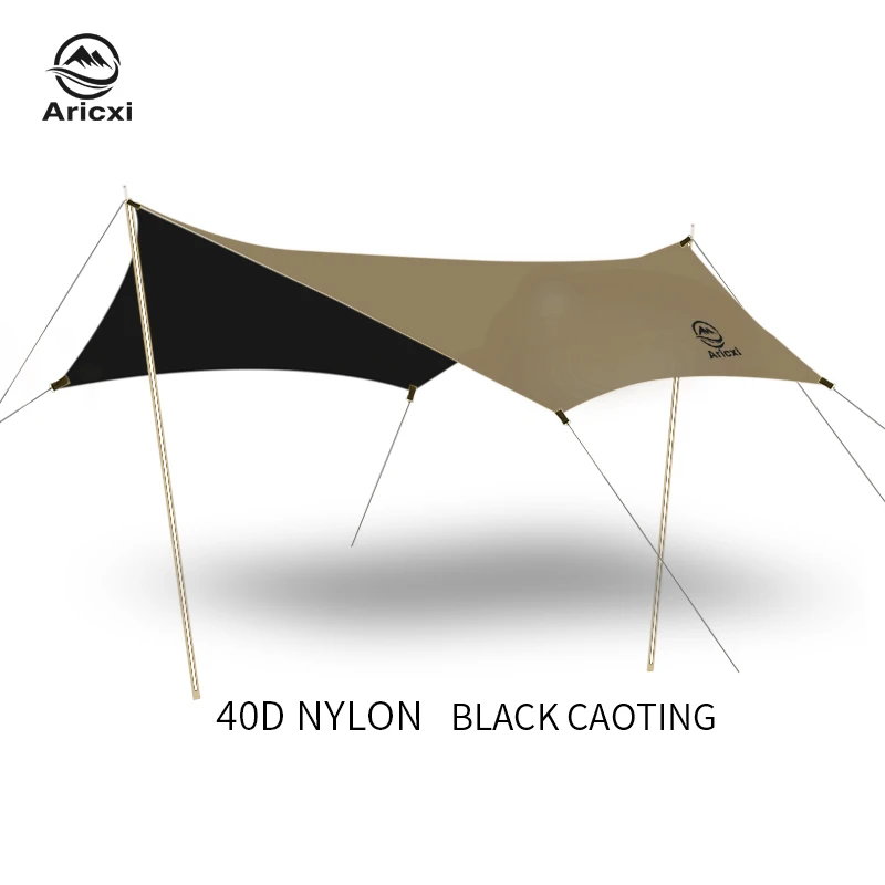 

Aricxi 40d nylon black coating tarp outdoor camping sun shelter tarp light weight tarp