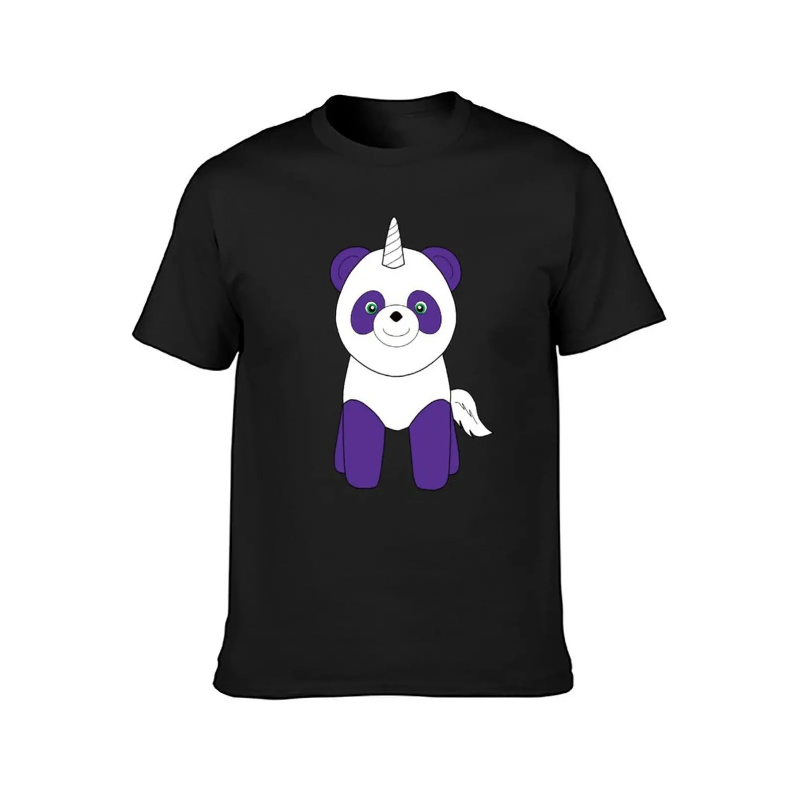 Purple Pandicorn: unicorn panda T-Shirt cute tops plus size tops men graphic t shirts